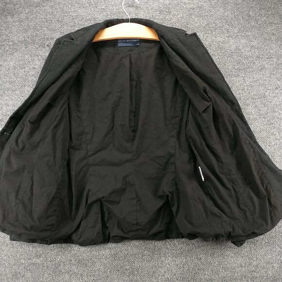 Helen McAlinden Womens Linen Blazer Jacket Black Actual 18.5x25.5 Lined 3-Button - Picture 5 of 13